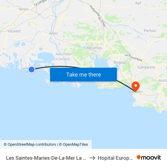 Les Saintes-Maries-De-La-Mer La Brise to Hopital Europeen map