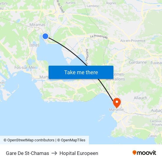 Gare De St-Chamas to Hopital Europeen map