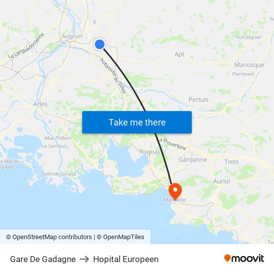 Gare De Gadagne to Hopital Europeen map
