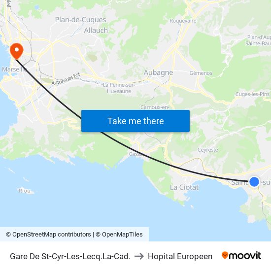 Gare De St-Cyr-Les-Lecq.La-Cad. to Hopital Europeen map