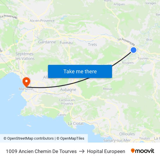1009 Ancien Chemin De Tourves to Hopital Europeen map