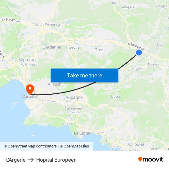 L'Argerie to Hopital Europeen map