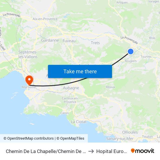 Chemin De La Chapelle/Chemin De La Forêt to Hopital Europeen map