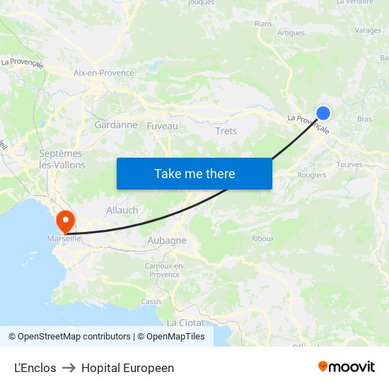 L'Enclos to Hopital Europeen map