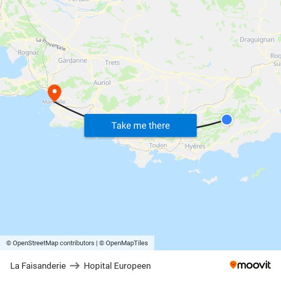 La Faisanderie to Hopital Europeen map