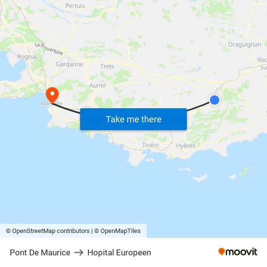 Pont De Maurice to Hopital Europeen map