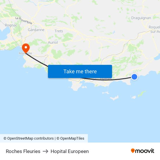 Roches Fleuries to Hopital Europeen map