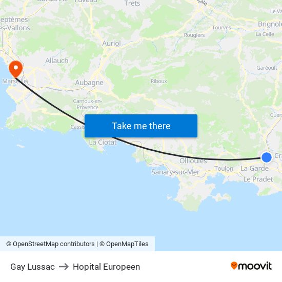 Gay Lussac to Hopital Europeen map