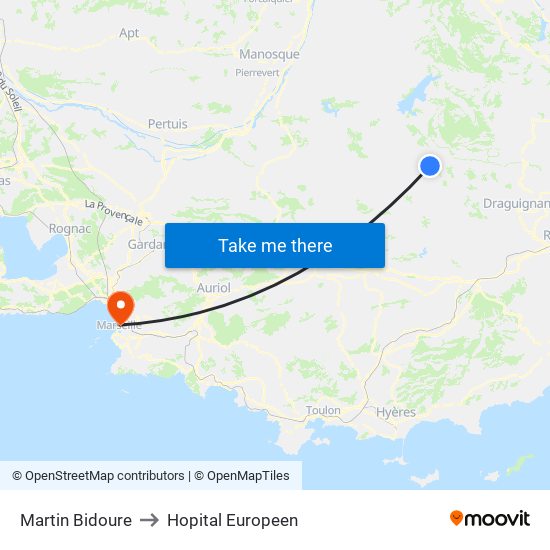 Martin Bidoure to Hopital Europeen map