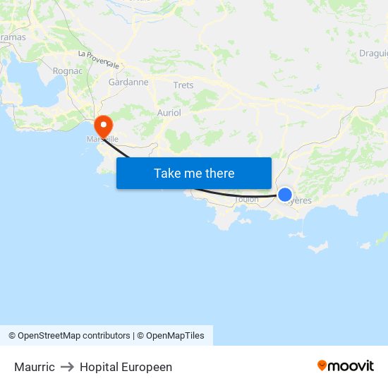 Maurric to Hopital Europeen map