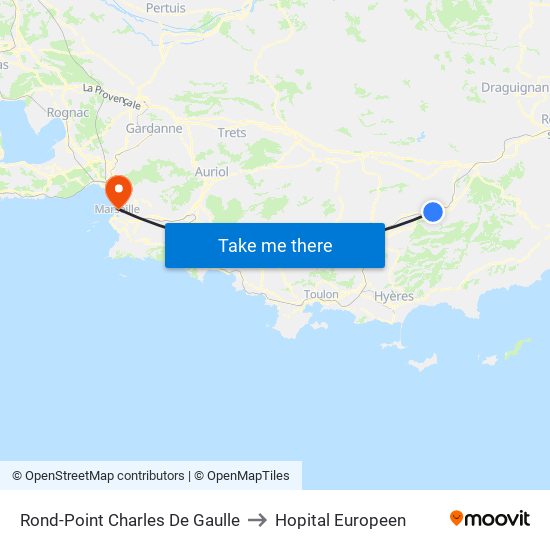 Rond-Point Charles De Gaulle to Hopital Europeen map