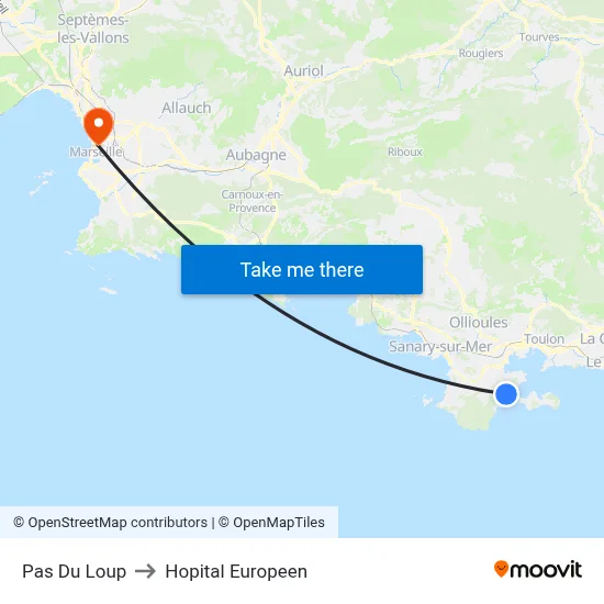 Pas Du Loup to Hopital Europeen map