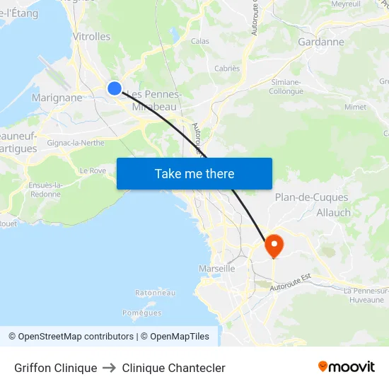 Griffon Clinique to Clinique Chantecler map