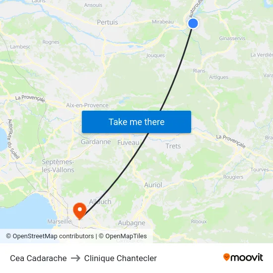 Cea Cadarache to Clinique Chantecler map