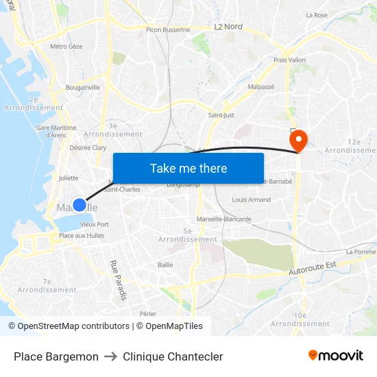 Place Bargemon to Clinique Chantecler map