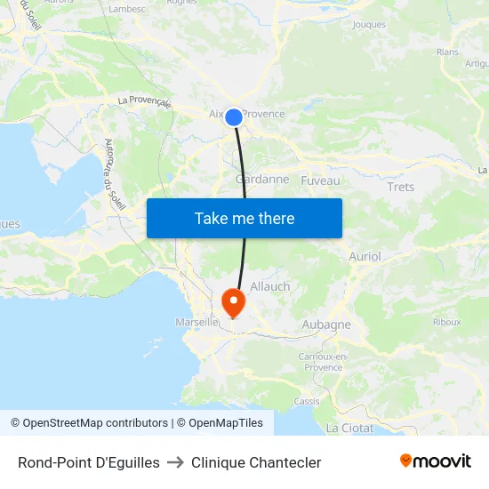Rond-Point D'Eguilles to Clinique Chantecler map