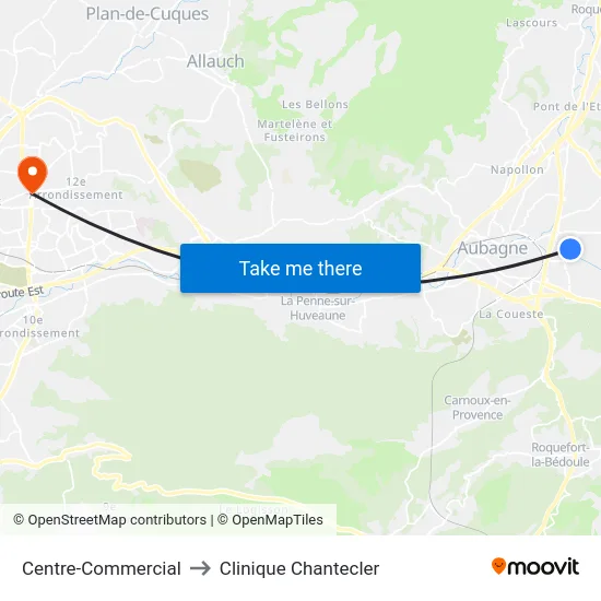 Centre-Commercial to Clinique Chantecler map