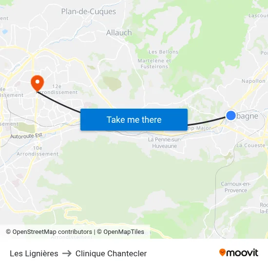 Les Lignières to Clinique Chantecler map