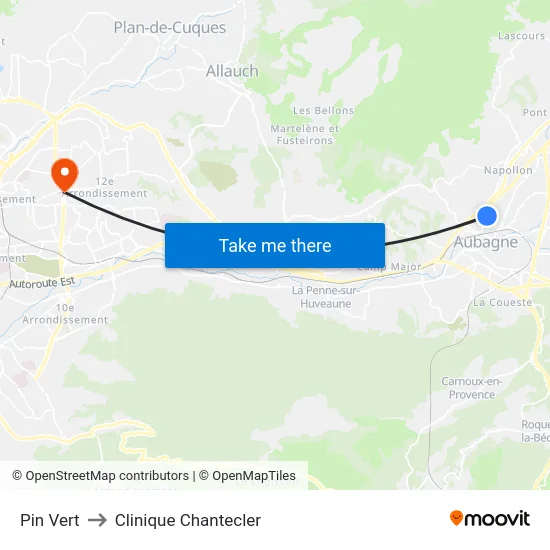 Pin Vert to Clinique Chantecler map