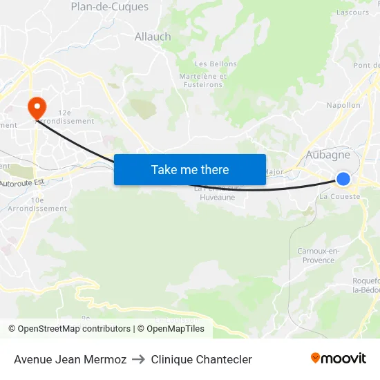 Avenue Jean Mermoz to Clinique Chantecler map
