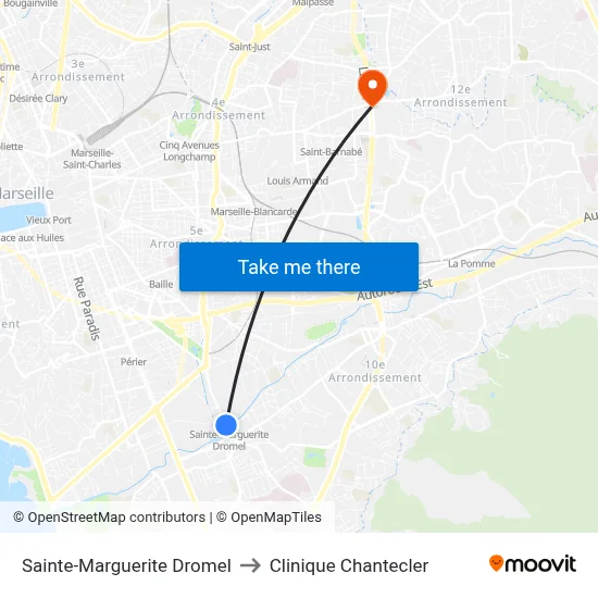 Sainte-Marguerite Dromel to Clinique Chantecler map