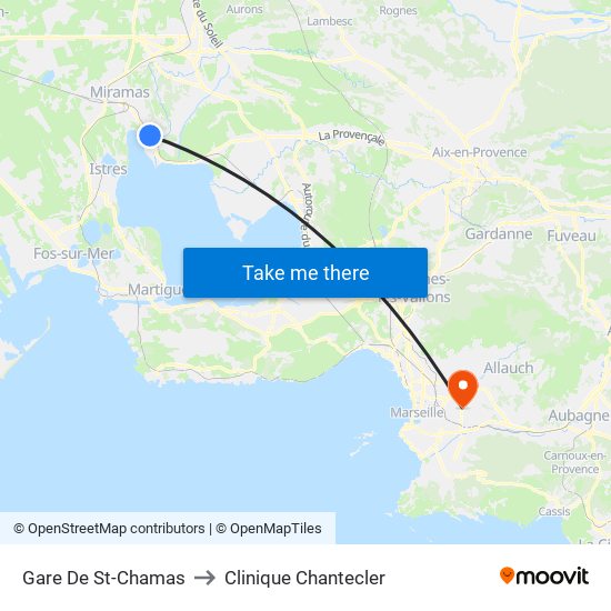 Gare De St-Chamas to Clinique Chantecler map