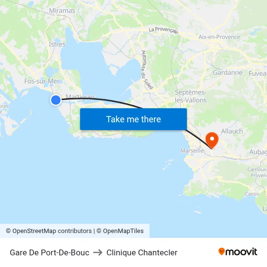Gare De Port-De-Bouc to Clinique Chantecler map