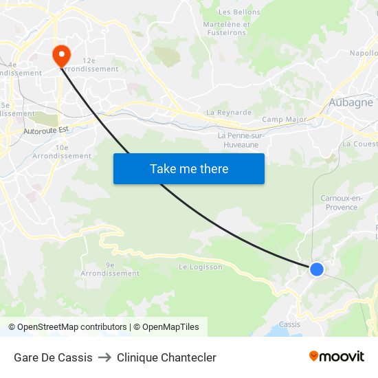 Gare De Cassis to Clinique Chantecler map