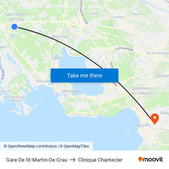 Gare De St-Martin-De-Crau to Clinique Chantecler map