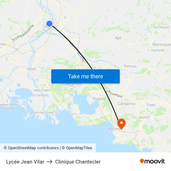 Lycée Jean Vilar to Clinique Chantecler map