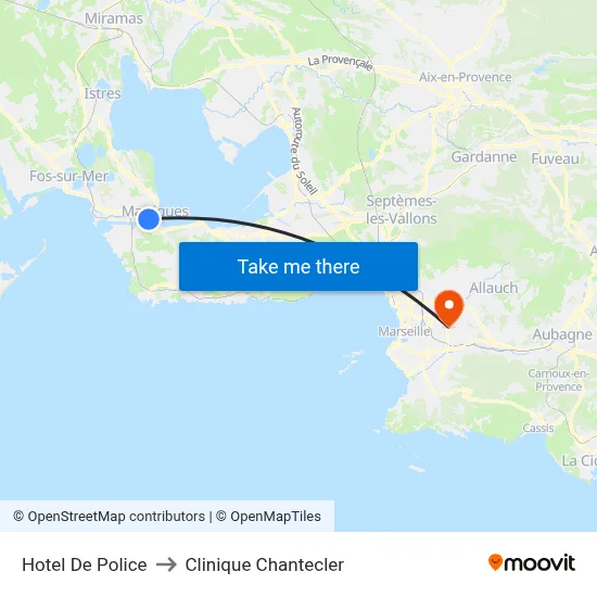 Hotel De Police to Clinique Chantecler map