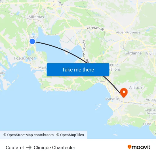 Coutarel to Clinique Chantecler map