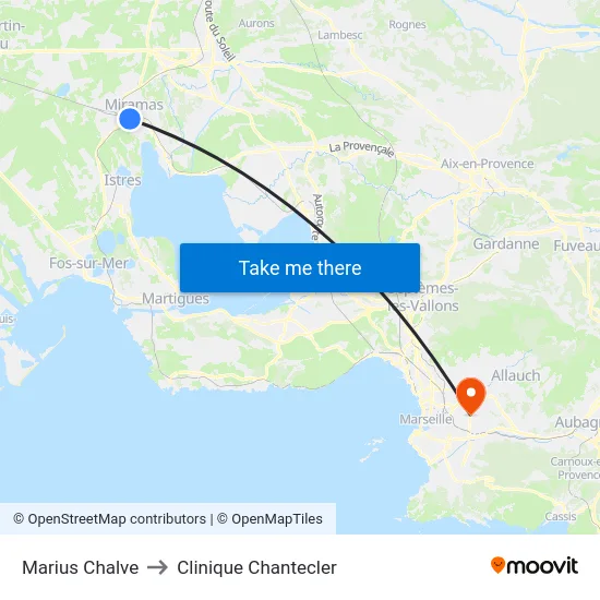 Marius Chalve to Clinique Chantecler map
