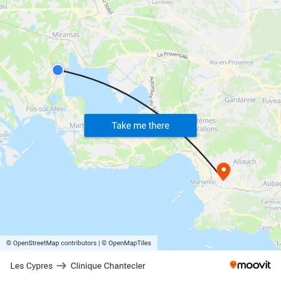 Les Cypres to Clinique Chantecler map