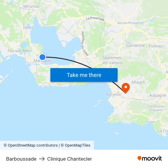 Barboussade to Clinique Chantecler map