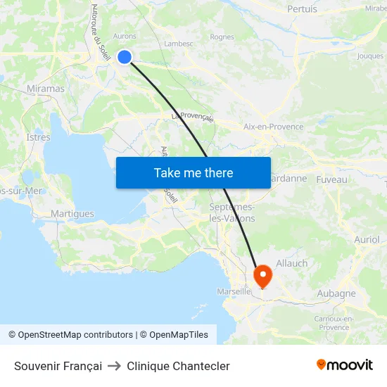 Souvenir Françai to Clinique Chantecler map