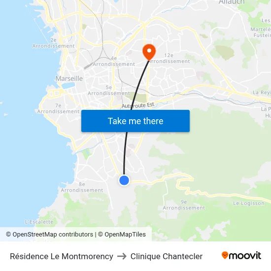Résidence Le Montmorency to Clinique Chantecler map