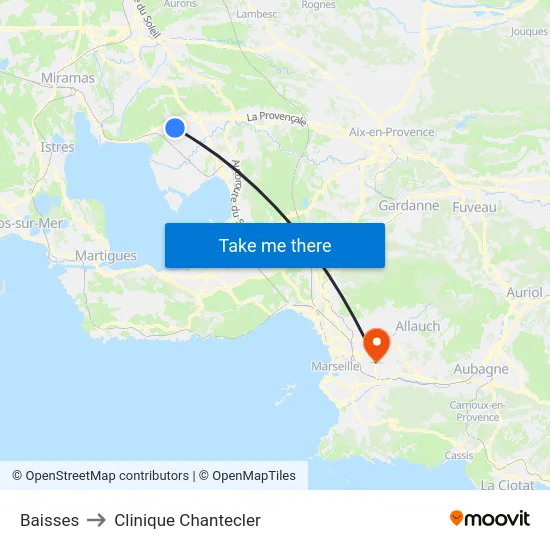 Baisses to Clinique Chantecler map