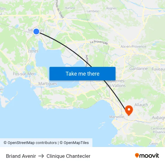 Briand Avenir to Clinique Chantecler map