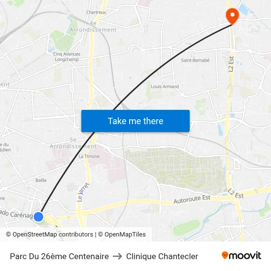 Parc Du 26ème Centenaire to Clinique Chantecler map