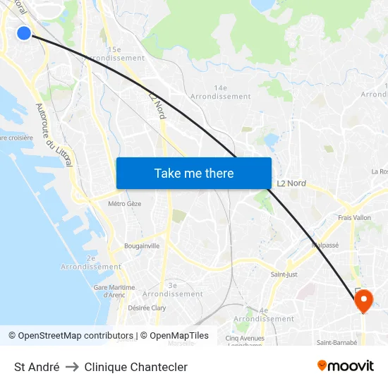 St André to Clinique Chantecler map
