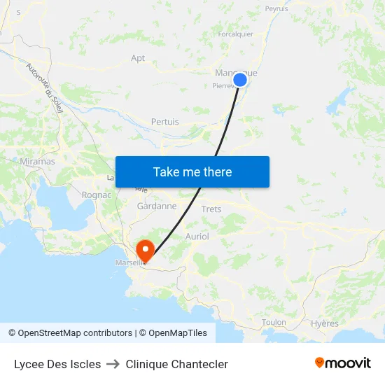 Lycee Des Iscles to Clinique Chantecler map