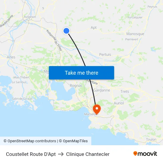 Coustellet Route D'Apt to Clinique Chantecler map
