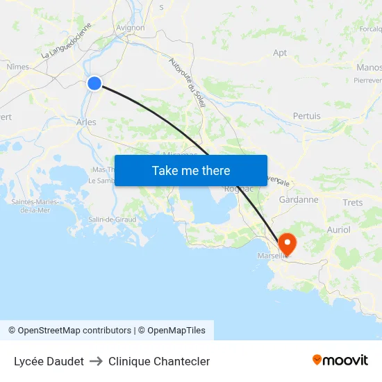Lycée Daudet to Clinique Chantecler map