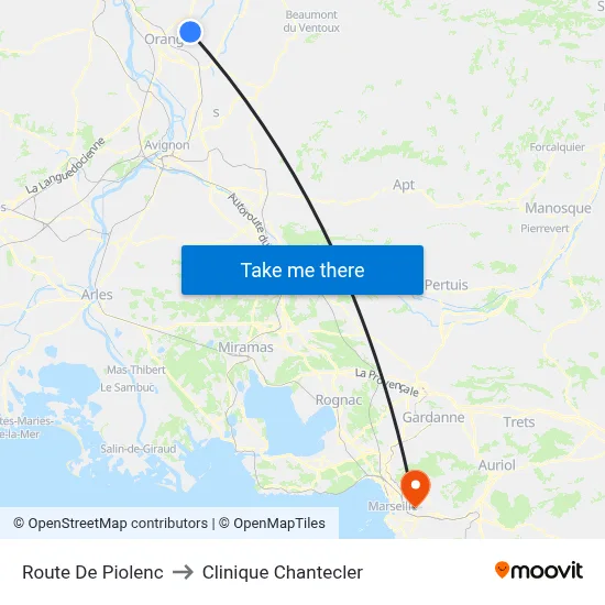 Route De Piolenc to Clinique Chantecler map