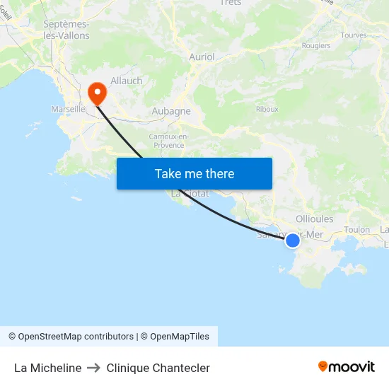 La Micheline to Clinique Chantecler map