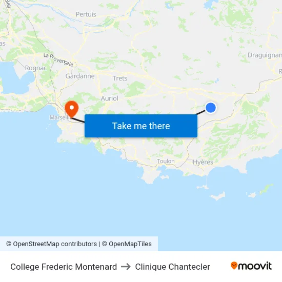 College Frederic Montenard to Clinique Chantecler map