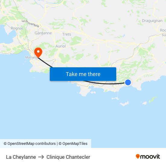 La Cheylanne to Clinique Chantecler map