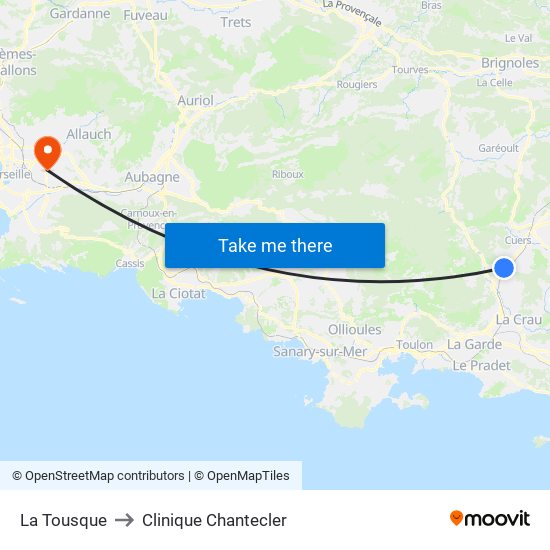 La Tousque to Clinique Chantecler map
