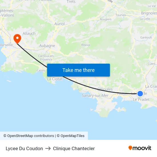 Lycee Du Coudon to Clinique Chantecler map